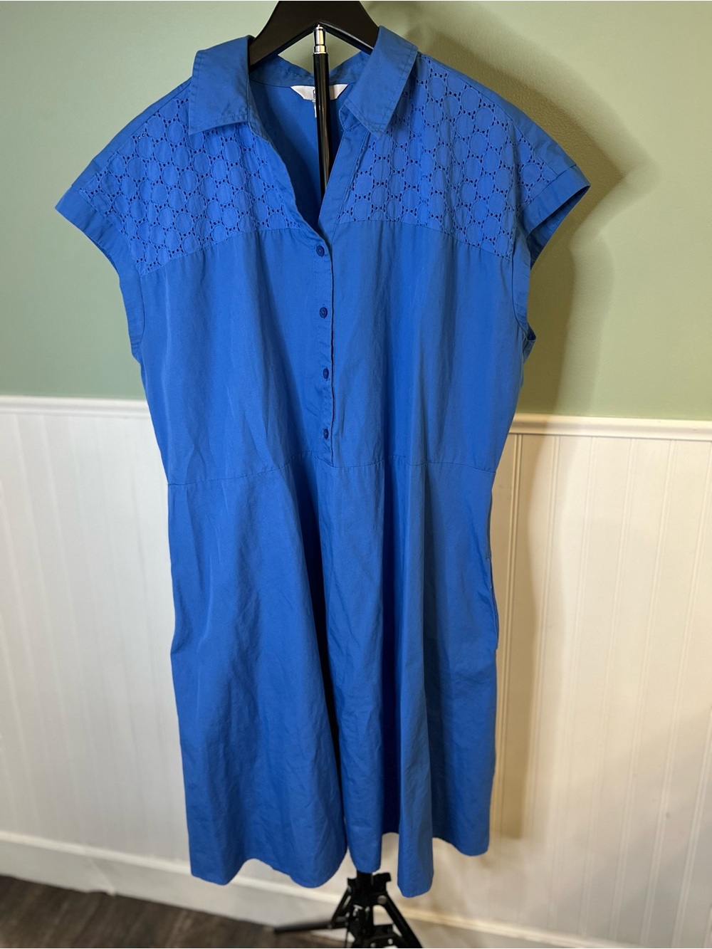 croft & barrow Blue Collared Cap Sleeve Dress. Size XXL